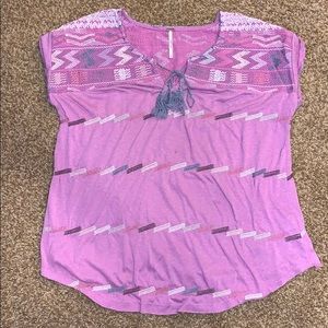 Free People Purple Short Sleeve Shirt Size S